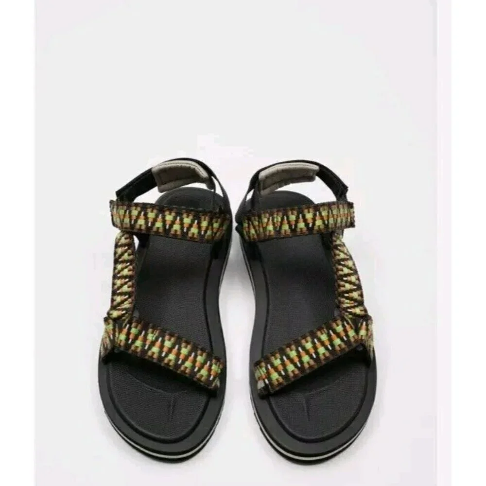 ZARA MULTICOLOURED TECHNICAL SANDALS- 8  2704 921 26.4cm